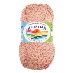 Пряжа ALPINA LOLLIPOP (100% хлопок) 10х50г/175м цв.07 салатовый-малиновый-коралловый-персиковый