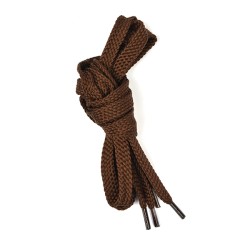 Шнурки плоские 6-8мм турецкое плетение дл.100см цв. коричневый (25 компл)
