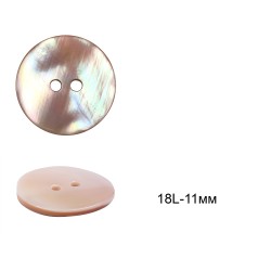 Пуговицы перламутр (ракушка) C-RA02 цв.розовый 18L-11мм, 2 прокола, 36шт