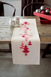 Набор для вышивания VERVACO арт.PN-0144712 Дорожка Красные рождественские украшения 30х105 см