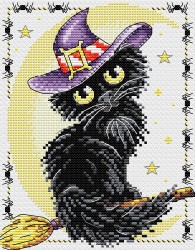 Набор для вышивания ЖАР-ПТИЦА арт.М-295 Очарование черной кошки 18х14 см