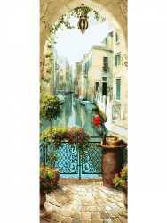 Картина по номерам с цветной схемой на холсте Molly арт.KHS0003 Панно. Каналы Венеции (37 цветов) 35х90 см