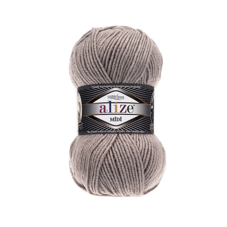 Пряжа для вязания Ализе Superlana midi (25% шерсть, 75% акрил) 5х100г/170м цв.541 норка