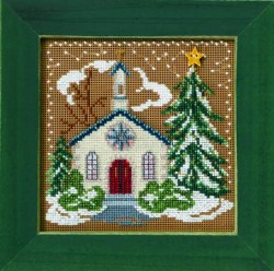 Набор для вышивания MILL HILL Деревенская церковь 12,7х12,7 см