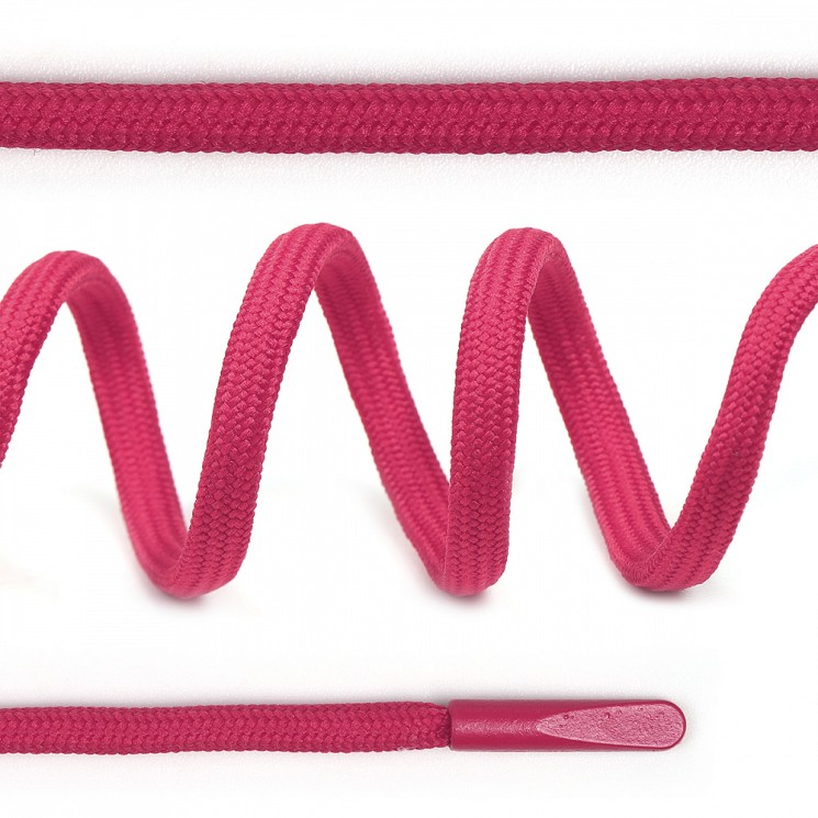 Шнурки круглые полиэфир 4 мм цв. розовый F145 арт.TBY 7290-0036, длина 130 см, упак. 50 шт