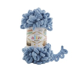 Пряжа для вязания Ализе Puffy (100% микрополиэстер) 5х100г/9.5м цв.280 средне-синий
