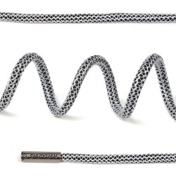 Шнурки TBY круглые 6мм арт.SLF036.10 длина 130 см цв.черный/белый уп.10 шт