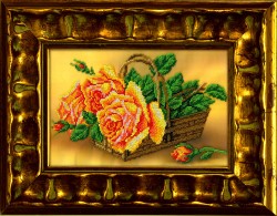 Набор для вышивания бисером ВЫШИВАЕМ БИСЕРОМ арт.В109 Розы в корзине 18х27 см упак (1 шт)