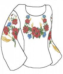 Набор для вышивания женской рубашки КАРОЛИНКА арт. КБСН(хб)-01 85х145 см (размер 44-56)