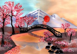 Картины по номерам Molly арт.KH0926 Японский пейзаж (14 цветов) 15х20 см