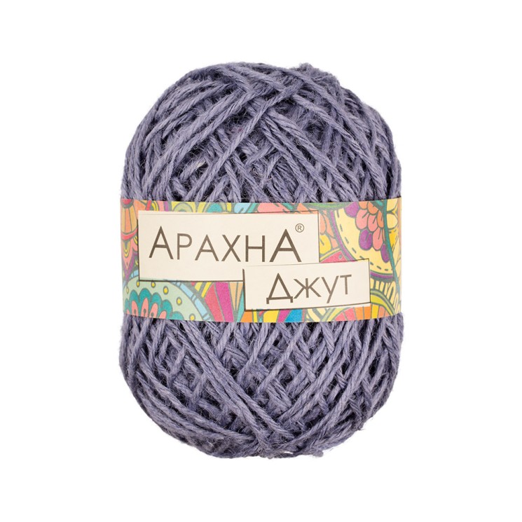 Пряжа ARACHNA Jute (100% джут) 5х100г/90м цв. 017 бл. сиреневый