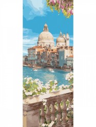 Картина по номерам с цветной схемой на холсте Molly арт.KHS0002 Панно. Венеция. Санта-Мария-Делла-Салюте (40 цветов) 35х90 см
