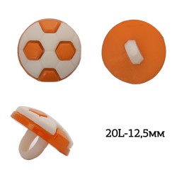 Пуговицы пластик Мячик TBY.P-2820 цв.13 оранжевый 20L-12,5мм, на ножке, 50 шт