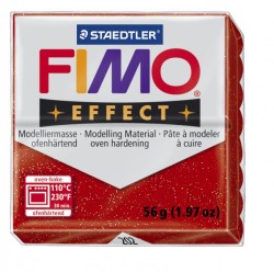 FIMO Effect полимерная глина, запекаемая в печке, уп. 56г цв.красный с блестками, арт.8020-202