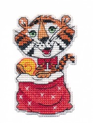 Набор для вышивания ОВЕН арт. 1435 Денежный тигр 5,5х8,8 см