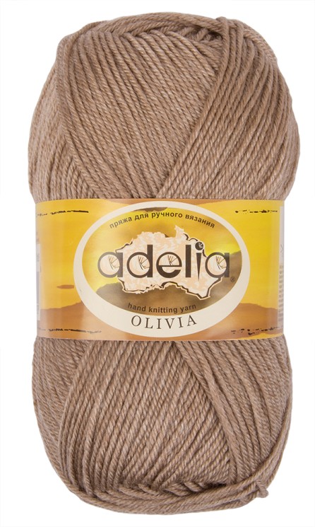 Пряжа ADELIA OLIVIA (60% акрил, 40% шерсть) 5х100г/250м цв.18 бежевый