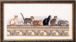 Набор для вышивания OEHLENSCHLAGER арт.99104 Кошки на стене 41х22 см