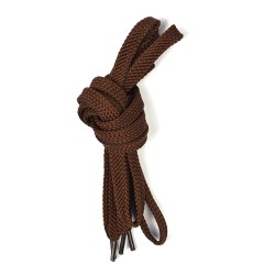 Шнурки плоские 10-12мм турецкое плетение дл.120см цв. коричневый (10 компл)