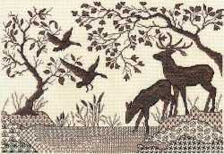 Набор для вышивания PANNA арт. J-1295 Олени у реки 35х25 см