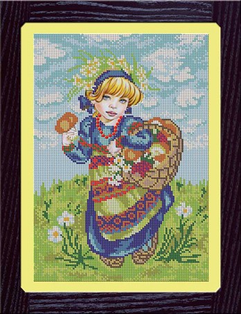 Набор для вышивания бисером GALLA COLLECTION арт.Л 303 Девочка с лукошком 21х30 см