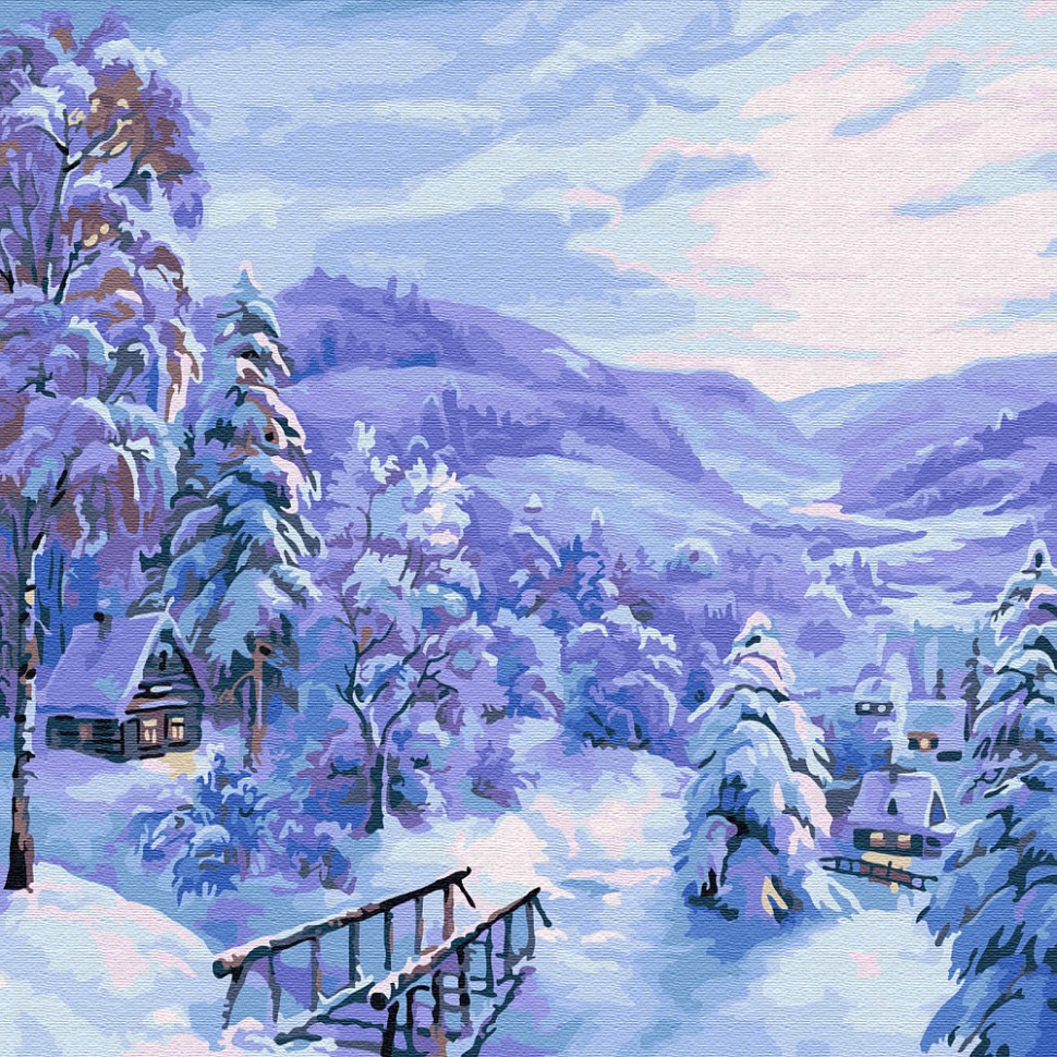 зимние пейзажи картинки нарисованные
