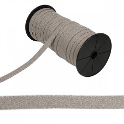 Шнур плоский х/б 15мм турецкое плетение цв.104 капучино уп.50 м (на втулке)