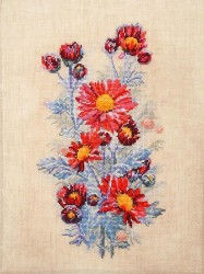 Набор для вышивания МАРЬЯ ИСКУСНИЦА арт.04.004.05 Красные хризантемы 20х31 см