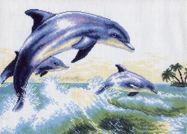 Рисунок на канве МАТРЕНИН ПОСАД арт.37х49 - 0456 Дельфин