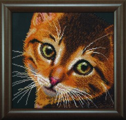 Набор для вышивания бисером ЧАРИВНА МИТЬ арт.Б-728 Рыжий котенок 27х24/5 см