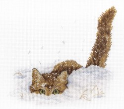 Набор для вышивания МП СТУДИЯ арт.НВ-557 Кот в снегу 20х25 см