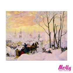 Картины по номерам Molly арт.KH0164 Кустодиев. Широкая масленица (28 цветов) 40х50 см упак
