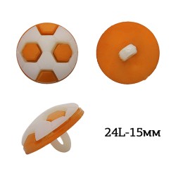 Пуговицы пластик Мячик TBY.P-2824 цв.13 оранжевый 24L-15мм, на ножке, 50 шт