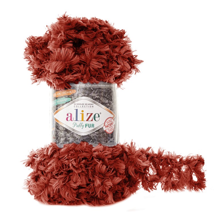 Пряжа для вязания Ализе Puffy Fur (100% полиэстер) 5х100г/6м цв.6118