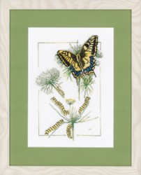 Набор для вышивания LANARTE арт.PN-0021620 From Caterpillar to Butterfly 23х32 см