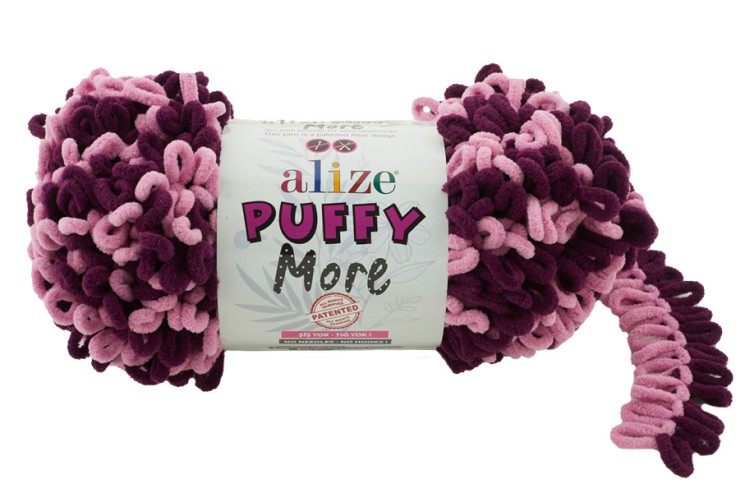 Пряжа для вязания Ализе Puffy More (100% микрополиэстер) 2х150г/11,5м цв.6278