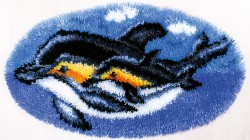 Набор для вышивания PANNA арт. KI-1495 Коврик Дельфины 68х36 см