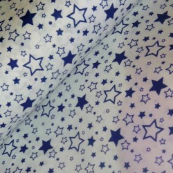 Ткань хлопок Звездопад-396А-21, 125г/м , 100% хлопок, шир. 150см, цв.21 белый/синий уп.3м