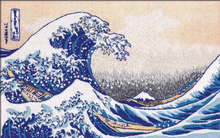 Набор для вышивания PANNA Живая картина арт. MET-JK-2267 Большая волна в Канагаве 15х10 см