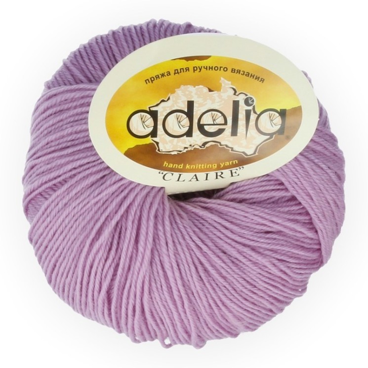 Пряжа ADELIA CLAIRE (50% шерсть, 50% акрил) 10х50г/138м цв.208 сиреневый