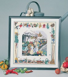 Набор для вышивания OEHLENSCHLAGER арт.76454 Овощной рынок 46х47 см