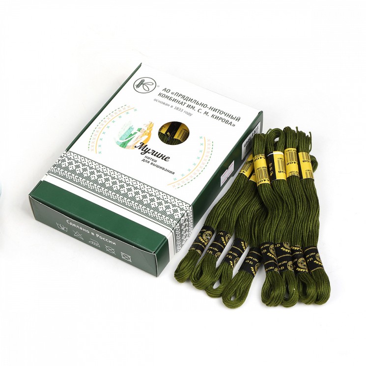 Нитки мулине цв.4408 хаки 24х8м С-Пб