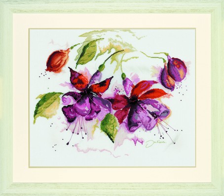 Набор для вышивания LANARTE арт.PN-0008026 Фиолетовые цветы 49х39 см