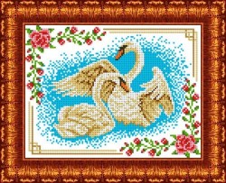 Рисунок на ткани КАРОЛИНКА арт. КБЖ-4017 Лебеди 19х25 см