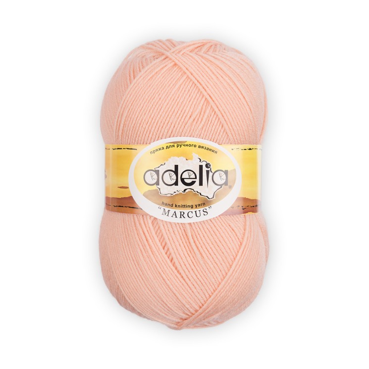 Пряжа ADELIA MARCUS (60% полиэстер/ 40% шерсть) 5х100г/375м цв.05 св.персиковый упак