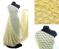 Кружевная ткань стрейч арт.TBY.M903 шир.150см 100 г/м цв.124 св.желтый уп.1м