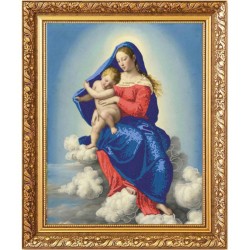 Рисунок на ткани (Бисер) КОНЁК арт. 8465 Мадонна с Младенцем в славе 29х39 см
