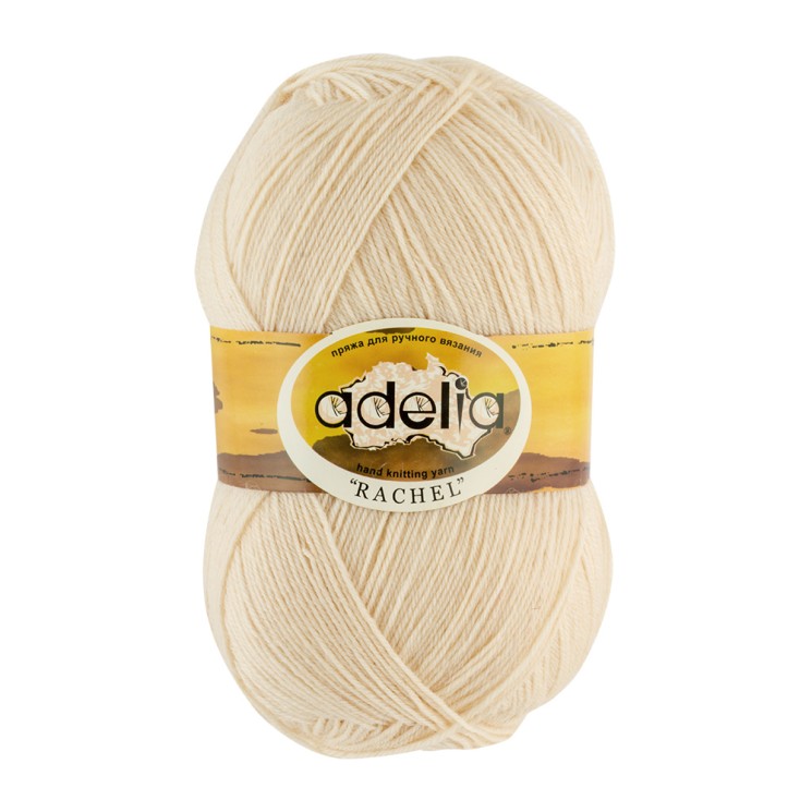 Пряжа ADELIA RACHEL (90% шерсть, 10% полиэстер) 5х100г/400м цв.22 экрю