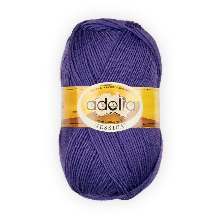 Пряжа ADELIA JESSICA (67% шерсть, 33% полиэстер) 5х100г/260м цв.23 фиолетовый