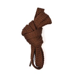 Шнурки плоские 14-16мм турецкое плетение дл.100см цв. коричневый (10 компл)