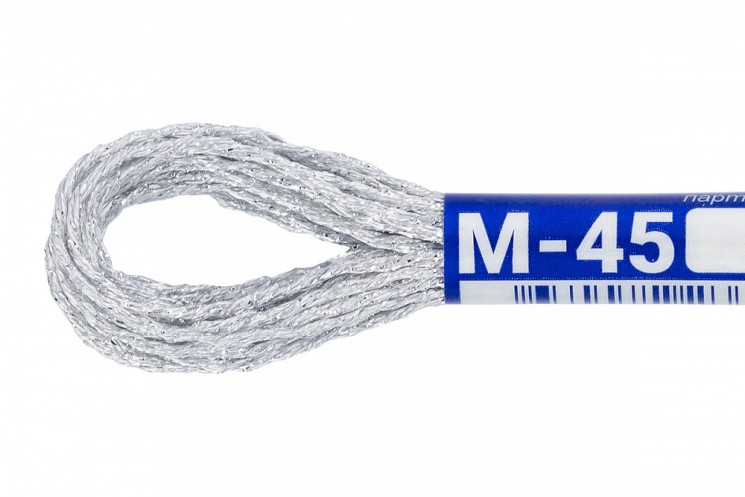 Нитки для вышивания Gamma мулине NM металлик 100% полиэстер 12 x 8 м цв.М-45 жемчужный